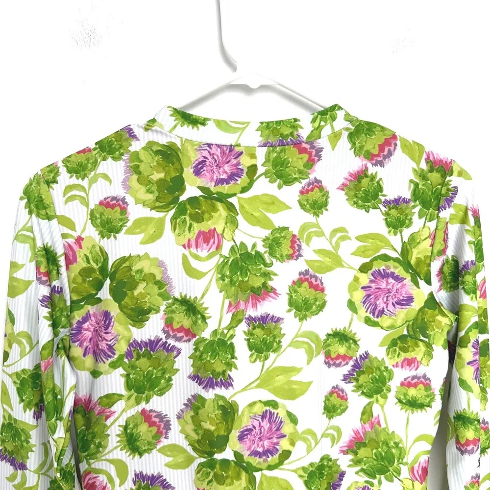 Mott50 Mila Long Sleeve One Piece Swimsuit Violetta‎ Floral Matching Scrunchie M